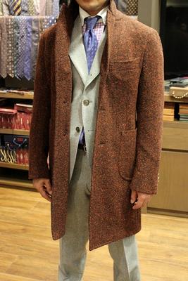 Model：BLACK LABEL SINGLE CHESTER COAT　SENZA INTERNO
Fabric：HOLLAND&SHERRY DONEGAL TWEED