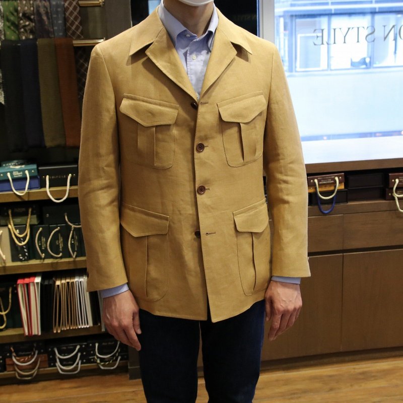 MODEL：BLACK LABEL SAFARI JACKET
FABRIC：HARRISONS 100％LINEN